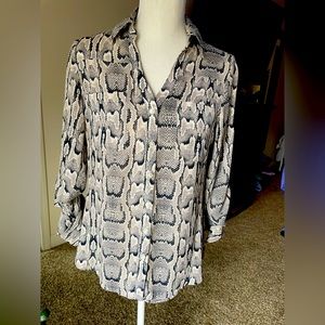 Party like it’s 1999 snake skin button down shirt